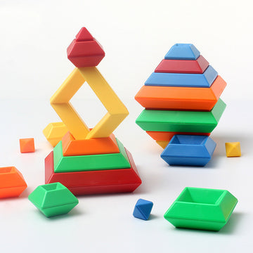 Rainbow Tower Ring Wooden Montessori Set