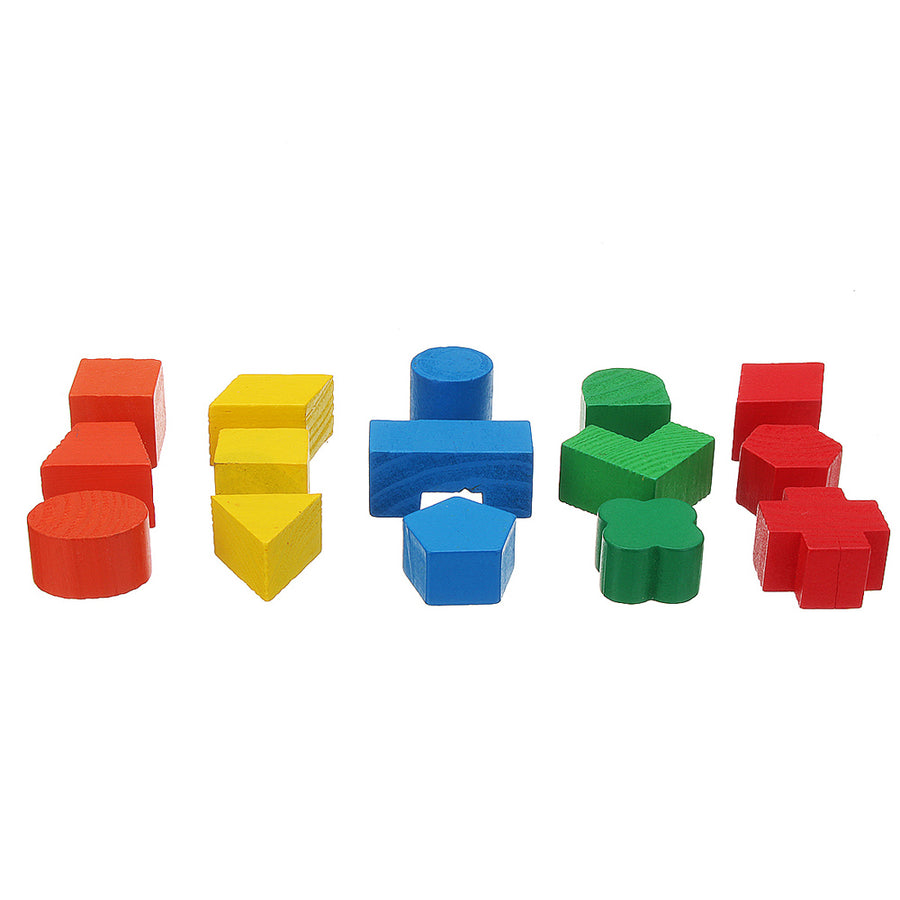 15 Wooden Building Blocks Holes Educational Toy For Sale