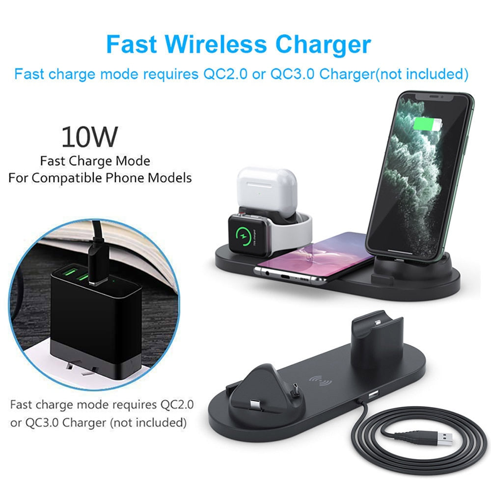 6 in 1 Wireless Charger Dock Station