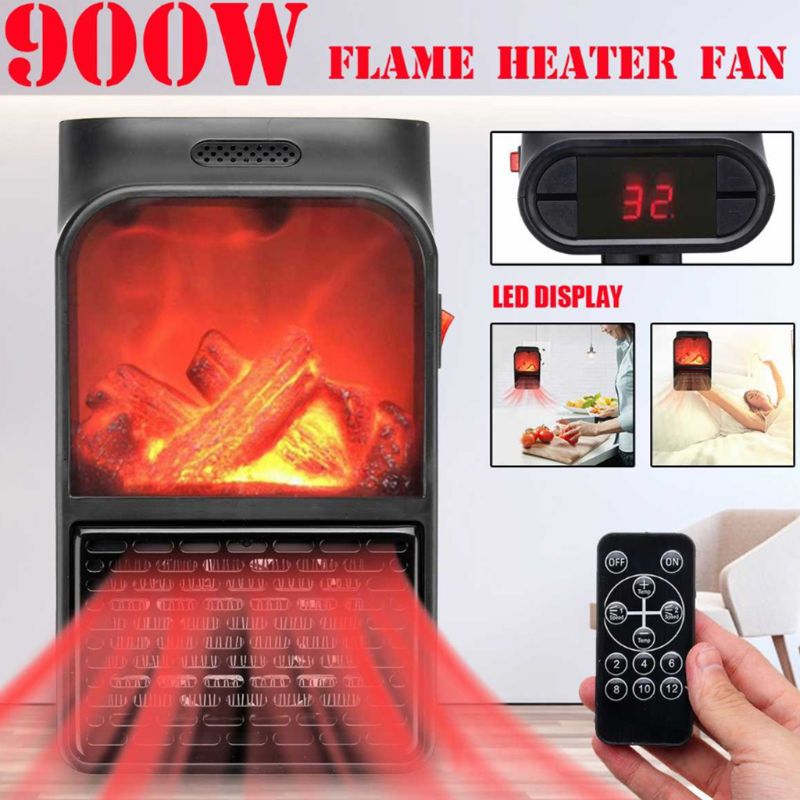 Winter Mini Electric Wall-outlet Flame Heater For Home