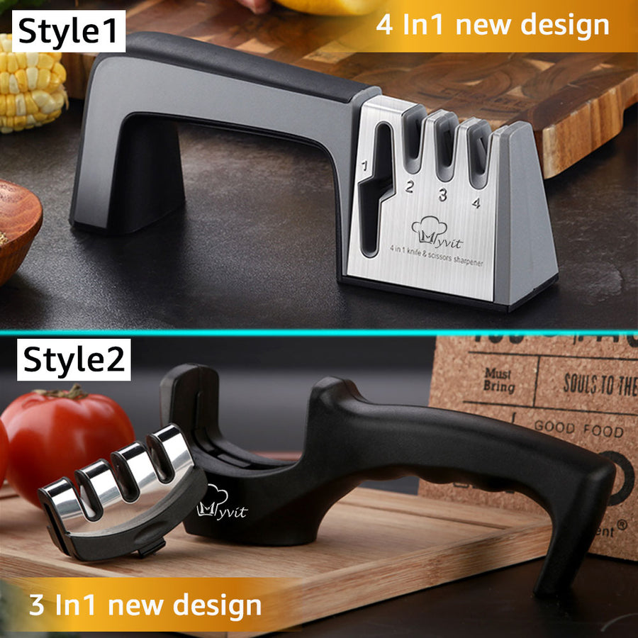 Knife Sharpener with Stainless Steel Blades 4 in 1