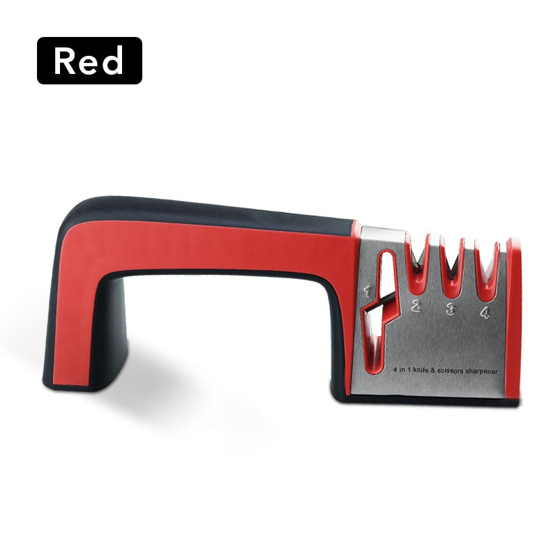Knife Sharpener with Stainless Steel Blades 4 in 1