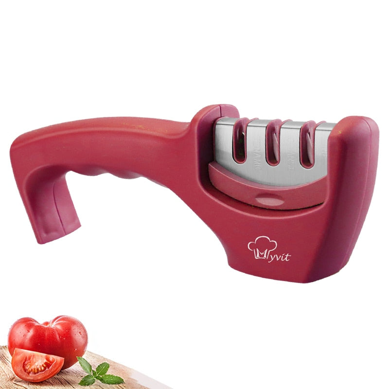 Knife Sharpener with Stainless Steel Blades 4 in 1