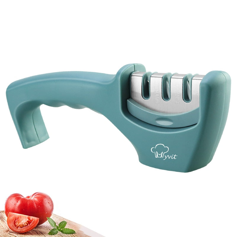 Knife Sharpener with Stainless Steel Blades 4 in 1
