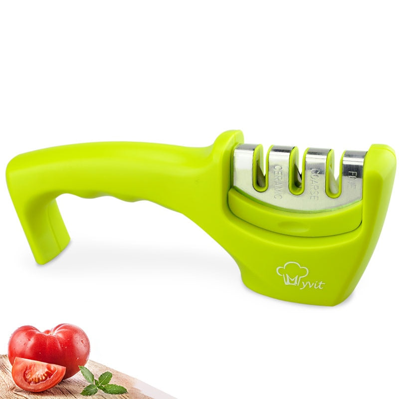 Knife Sharpener with Stainless Steel Blades 4 in 1