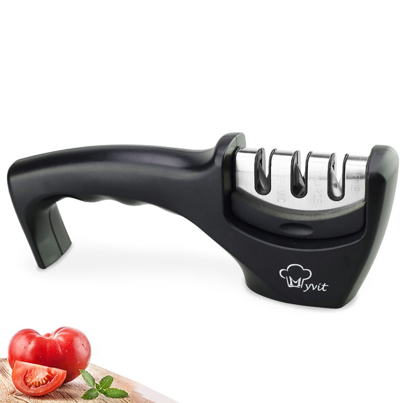 Knife Sharpener with Stainless Steel Blades 4 in 1
