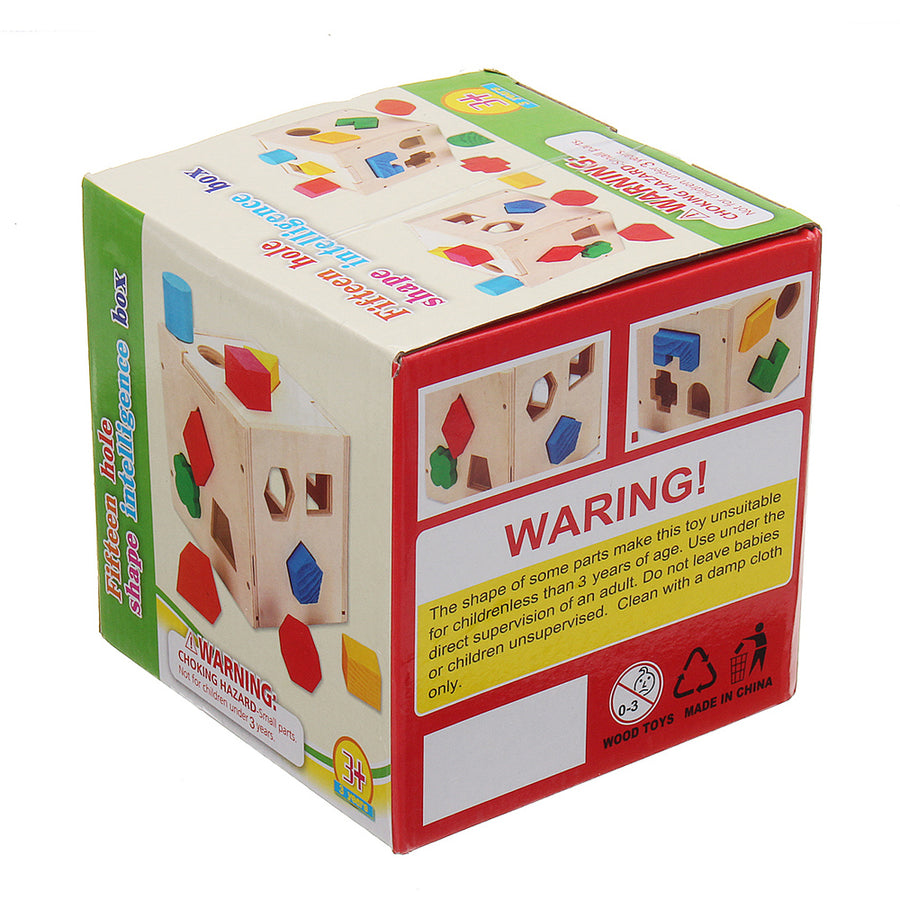 15 Wooden Building Blocks Holes Educational Toy For Sale