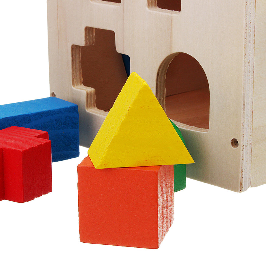 15 Wooden Building Blocks Holes Educational Toy For Sale