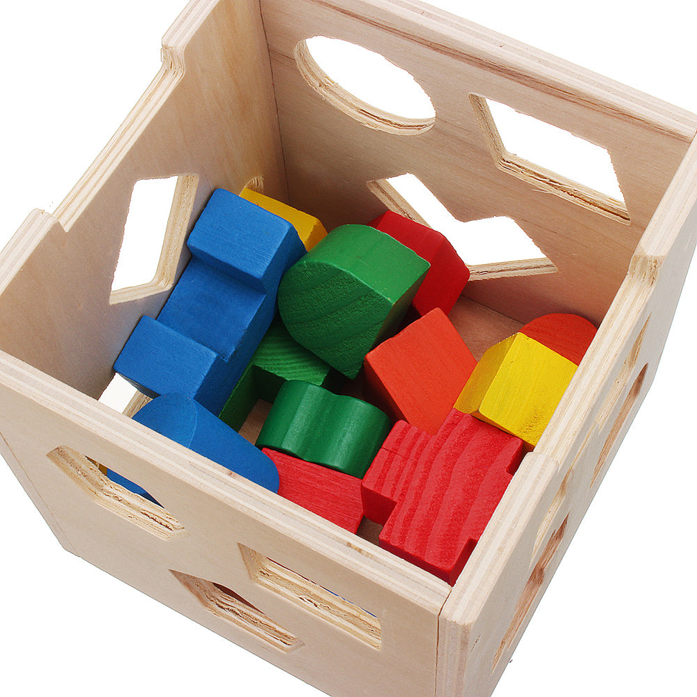 15 Wooden Building Blocks Holes Educational Toy For Sale